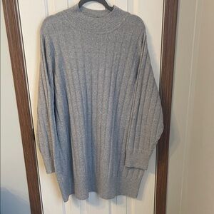 torrid Light Gray Ribbed Turtleneck Sweater